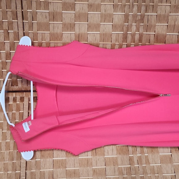 Calvin Klein, Women's Coral Pink Spring, Summer, Sleeveless Sheath Dress Sz 4 - Picture 7 of 9
